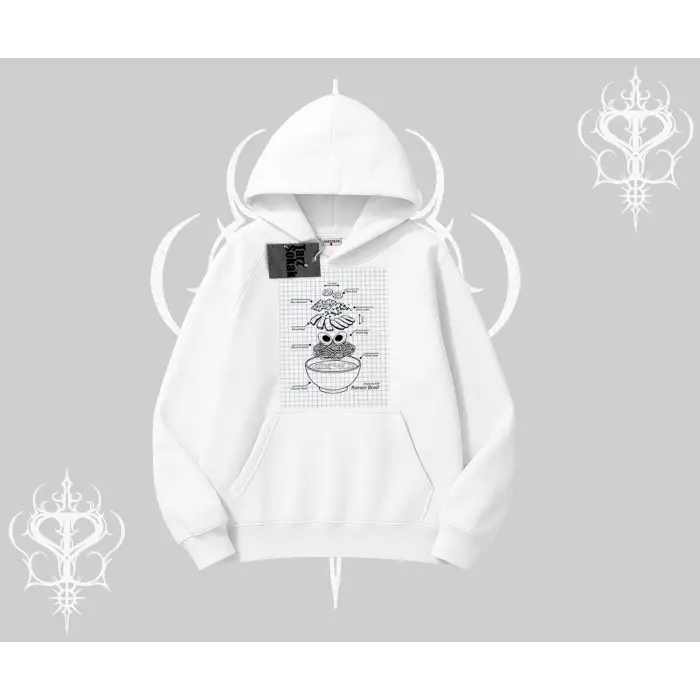 Kapşonlu Sweatshirt Noodle Theory Hand Drawn Concept