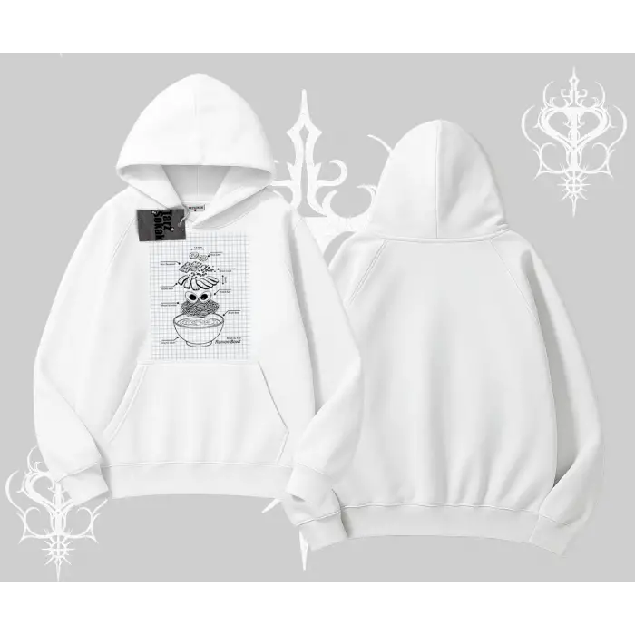 Kapşonlu Sweatshirt Noodle Theory Hand Drawn Concept