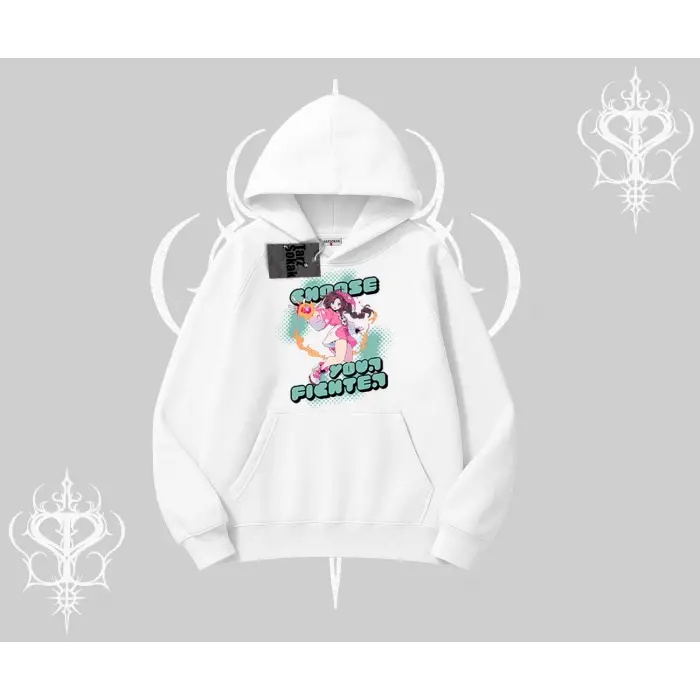 Kapşonlu Sweatshirt Oversize  Anime Kız Desenli Japon Stil