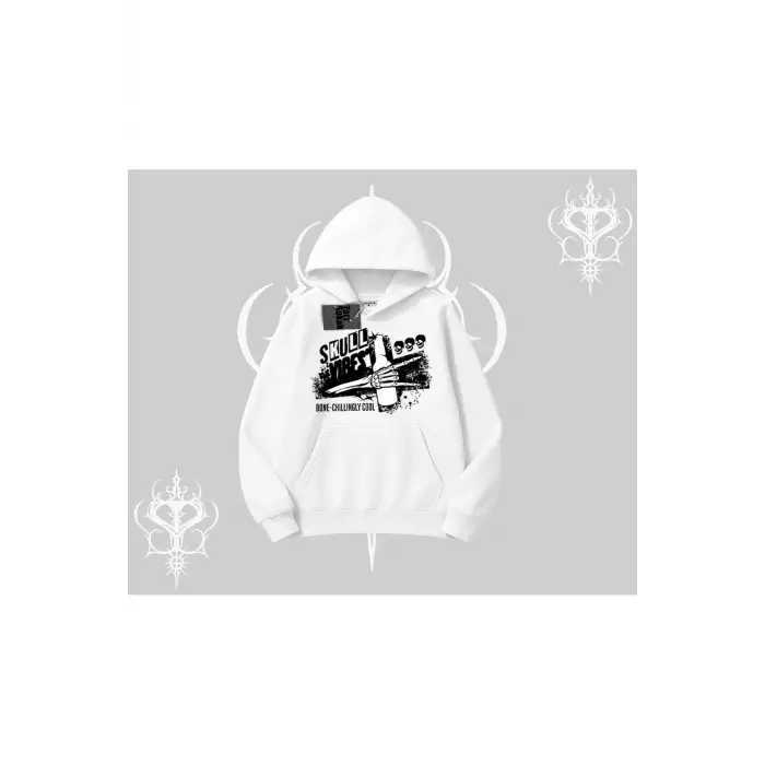 Kapşonlu Sweatshirt Skull Impact Bone Chilling Street Icon