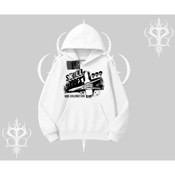 Kapşonlu Sweatshirt Skull Impact Bone Chilling Street Icon