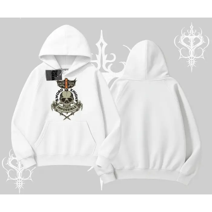 Kapşonlu Sweatshirt Sword Knight Skull Impossible Street Creed