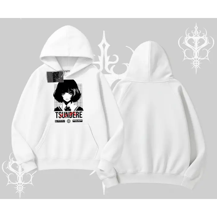 Kapşonlu Sweatshirt Tsundere Anime Japanese Style Baskılı