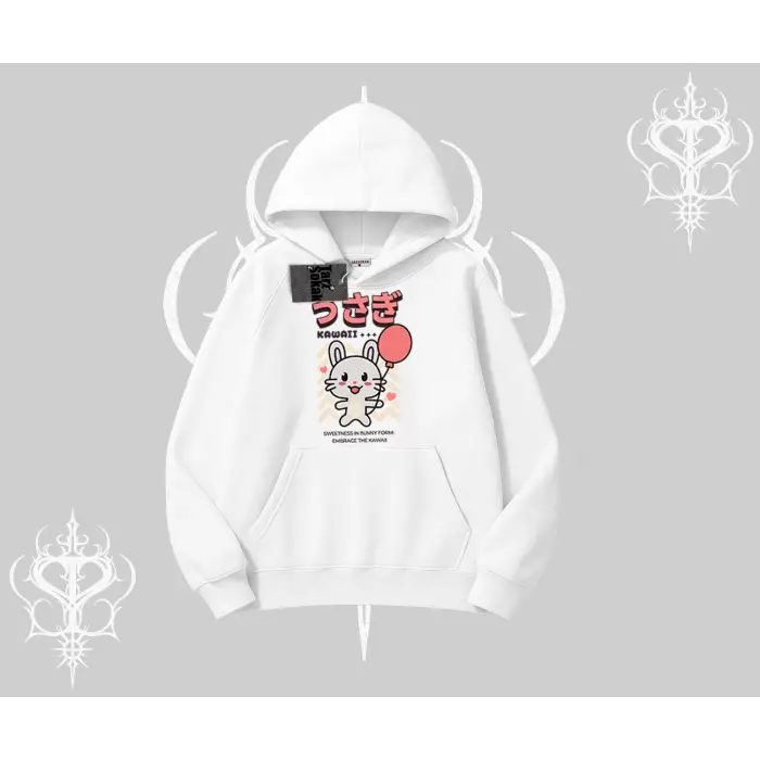 Kapşonlu Sweatshirt Usagi Kawaii Cute Heart Energy