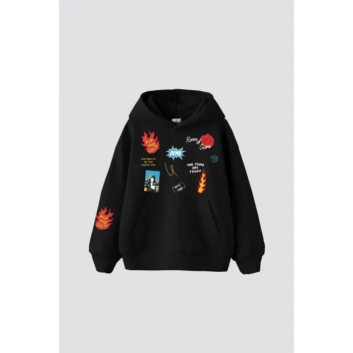 Karma Cult Baskılı Oversize Unisex Premium Siyah