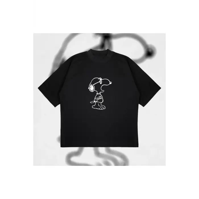 Kaws X Snoopy Unisex Pamuklu Nefes Alan Kalın Kumaşlı