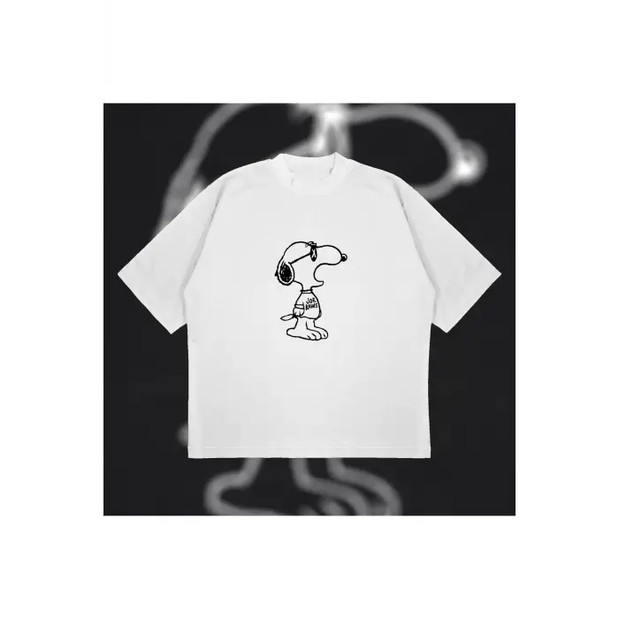 Kaws X Snoopy Unisex Pamuklu Nefes Alan Kalın Kumaşlı