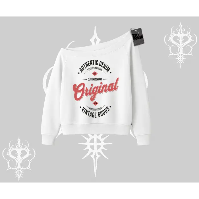 Kayık Yaka Sweatshirt Authentic Denim Original