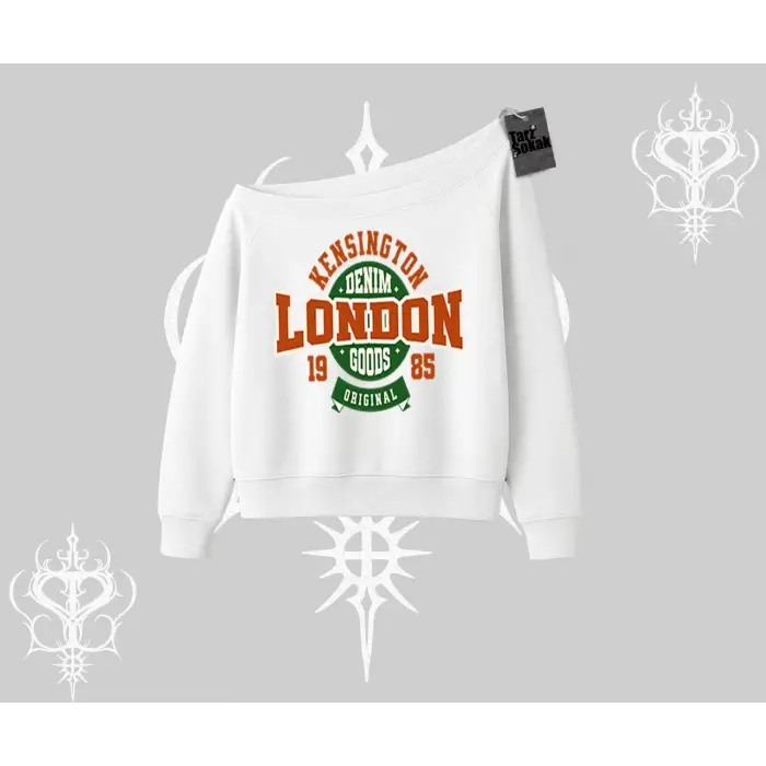 Kayık Yaka Sweatshirt London Denim 1985