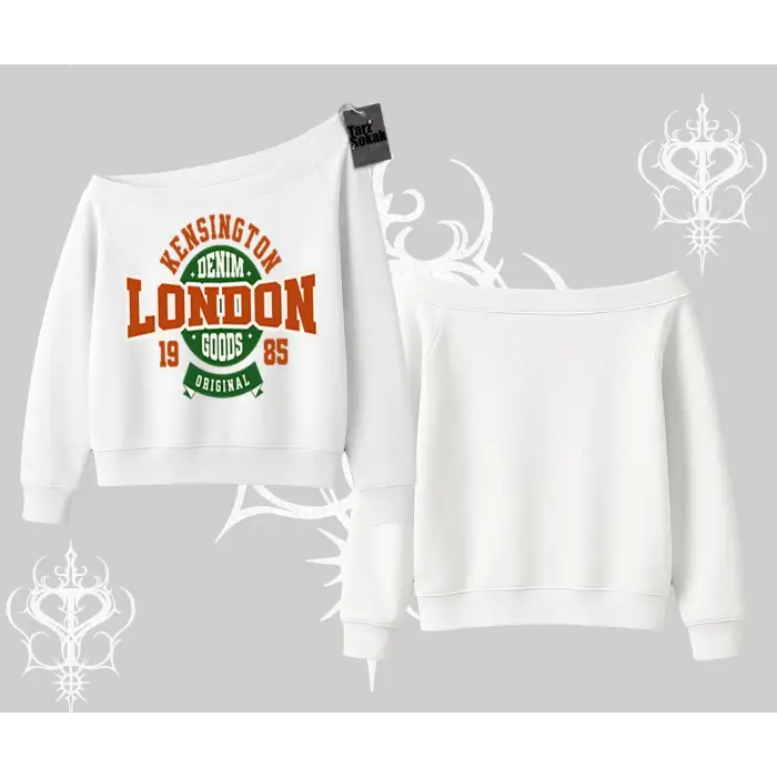 Kayık Yaka Sweatshirt London Denim 1985