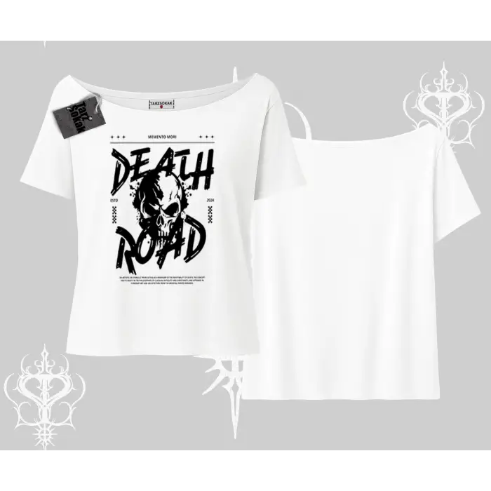 Kayık Yaka Tshirt Death Road Memento Mori Street Manifest