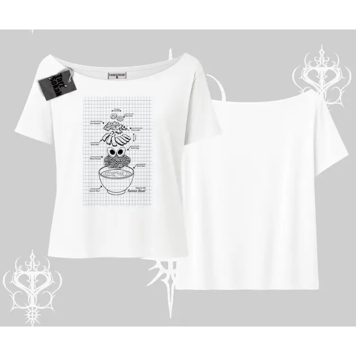 Kayık Yaka Tshirt Noodle Theory Hand Drawn Concept