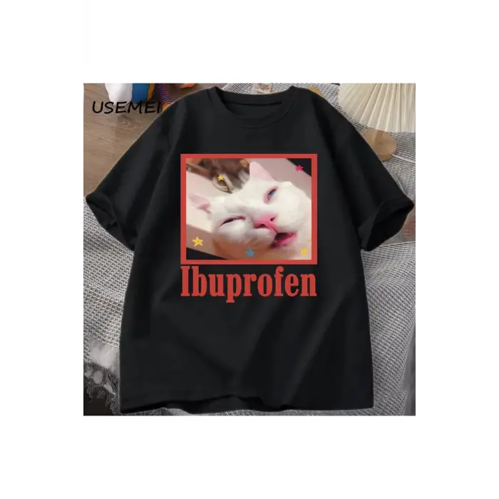 Kedi Tshirt Komik Kedi Grafik Tee Sevimli Kedi 2808