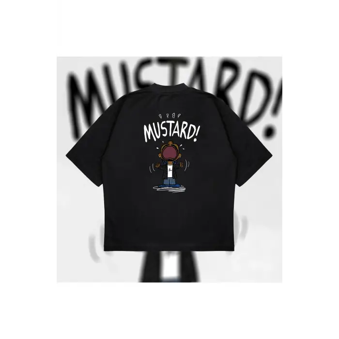 Kendrick Lamar Mustard Oversize Unisex Pamuklu Nefes Alan Kalın Kumaşlı