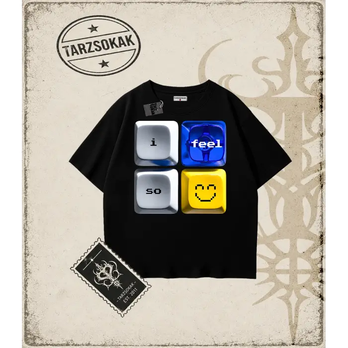 KEYBOARD Oversize Unisex Tişört