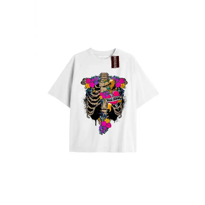 Kiraz Baskılı Oversize Kalıp Unisex T-shirt
