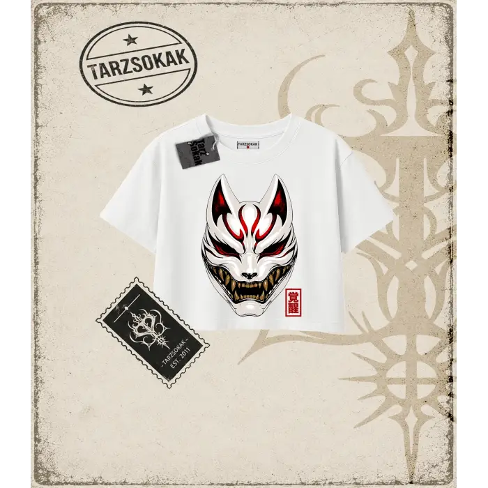 KITSUNE Kadın Crop Tişört