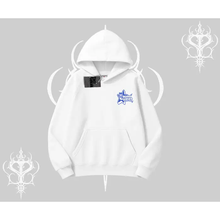 Kitti Sweet Mini Logo Baskılı Kapşonlu Crop Sweatshirt