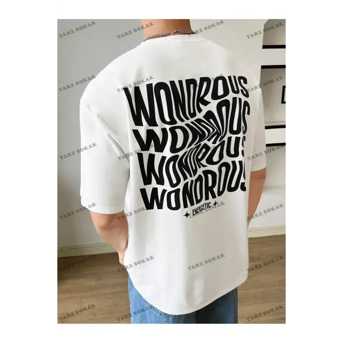 KOD Trend Hypemode Erkek Loose-Fit Letter Grafik Örme Tişört