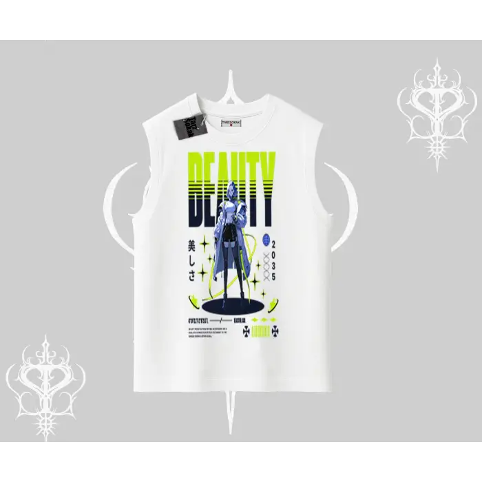 Kolsuz Tshirt Anime Unity Neon Detaylı Grafik Baskılı