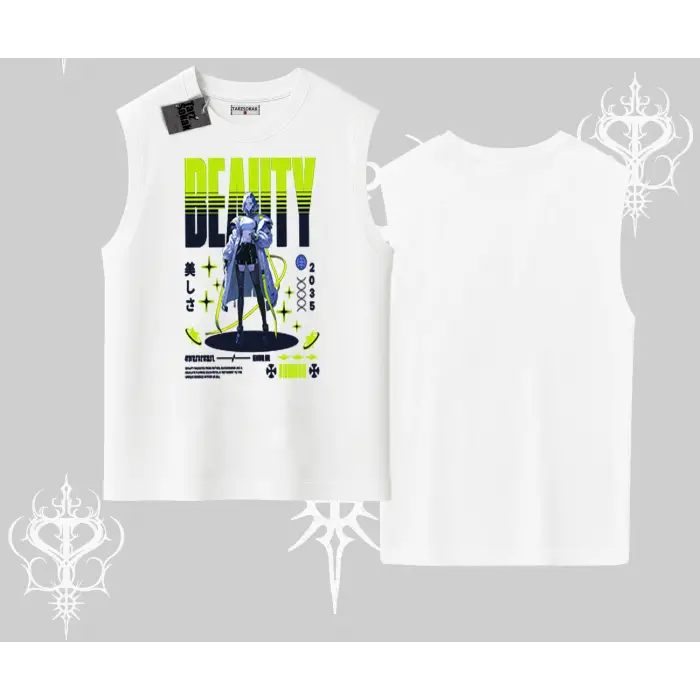 Kolsuz Tshirt Anime Unity Neon Detaylı Grafik Baskılı