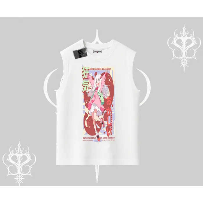 Kolsuz Tshirt Madness Unleashed Anime Girl Baskılı