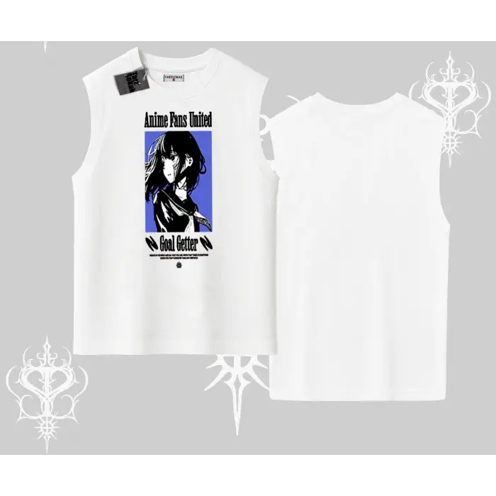 Kolsuz Tshirt Oversize Anime Kız Baskılı