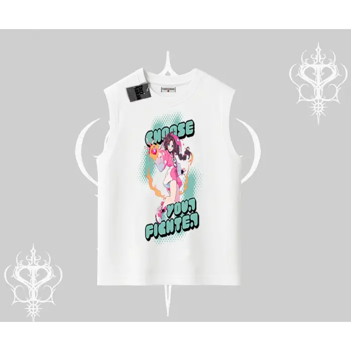 Kolsuz Tshirt Oversize  Anime Kız Desenli Japon Stil