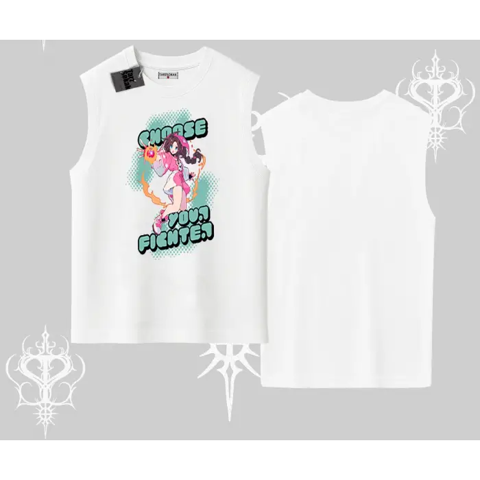 Kolsuz Tshirt Oversize  Anime Kız Desenli Japon Stil