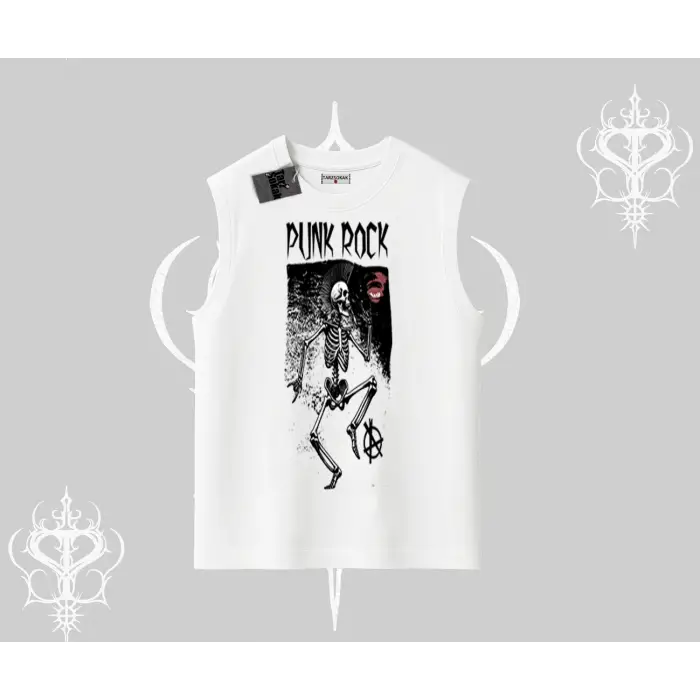 Kolsuz Tshirt Punk Rock Chaos Skeleton Riot