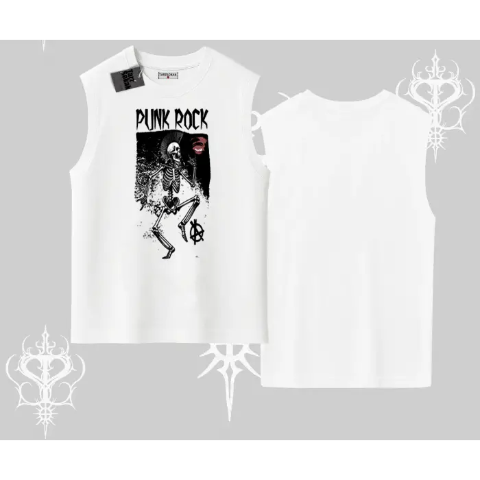 Kolsuz Tshirt Punk Rock Chaos Skeleton Riot