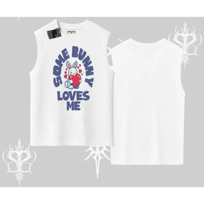Kolsuz Tshirt Sevimli Tavşan Some Bunny Loves Me Baskılı