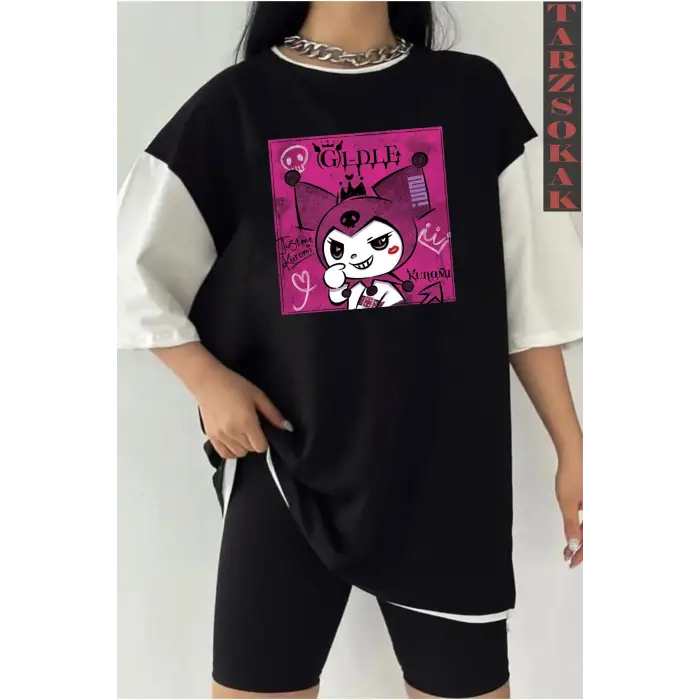 Kuromi Siyah Oversize Çift Renk