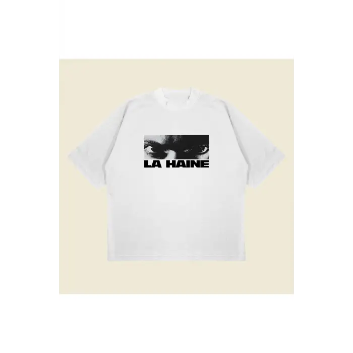 La Haine Baskılı Oversize Unisex Pamuklu Nefes Alan Kalın Kumaşlı