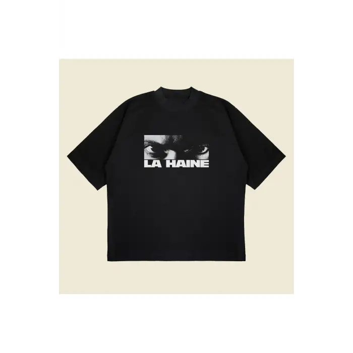 La Haine Baskılı Oversize Unisex Pamuklu Nefes Alan Kalın Kumaşlı