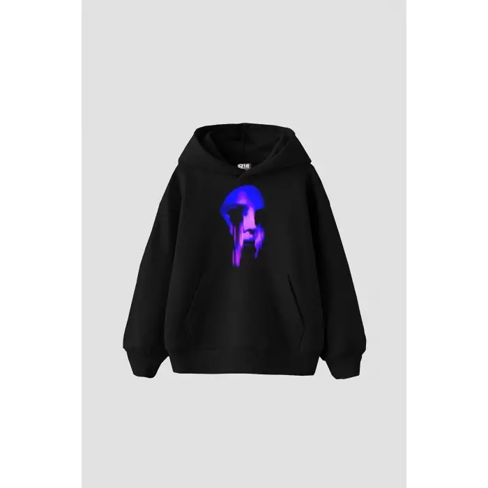 Lana Baskılı Oversize Unisex Siyah