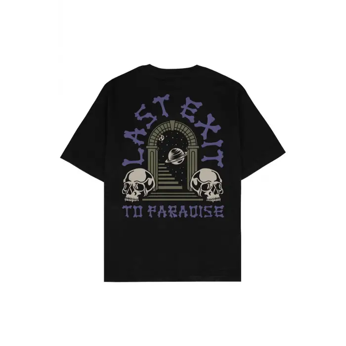 Last Exit Siyah Oversize Unisex T-shirt