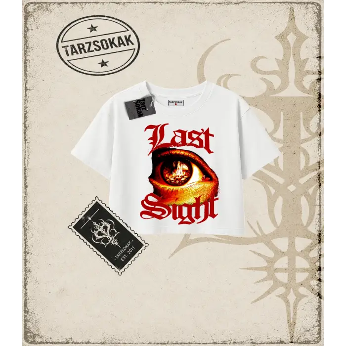 LAST SIGHT Kadın Crop Tişört