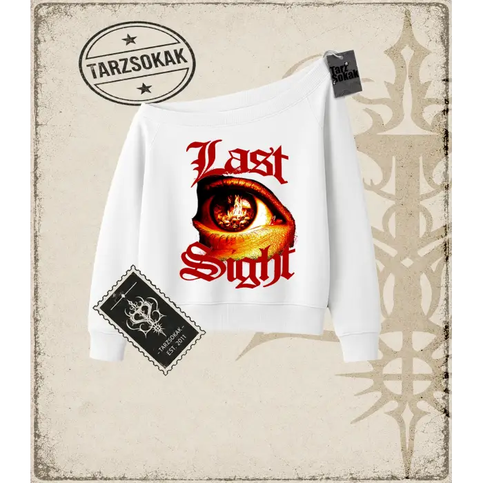LAST SIGHT Kadın Kayık Yaka Sweatshirt
