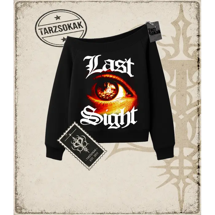 LAST SIGHT Kadın Kayık Yaka Sweatshirt