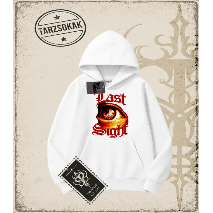 LAST SIGHT Oversize Unisex Kapşonlu Sweatshirt