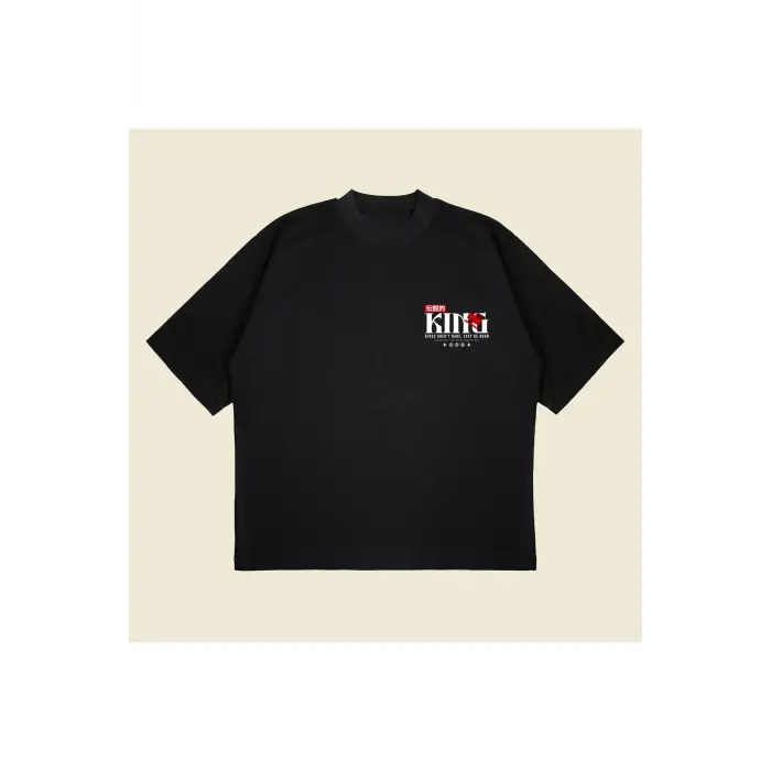 Legendary King Baskılı Oversize Unisex Pamuklu Nefes Alan Kalın Kumaşlı