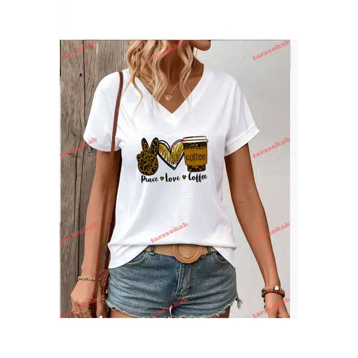 LEOPAR DESENLİ PEACE LOVE COFFE