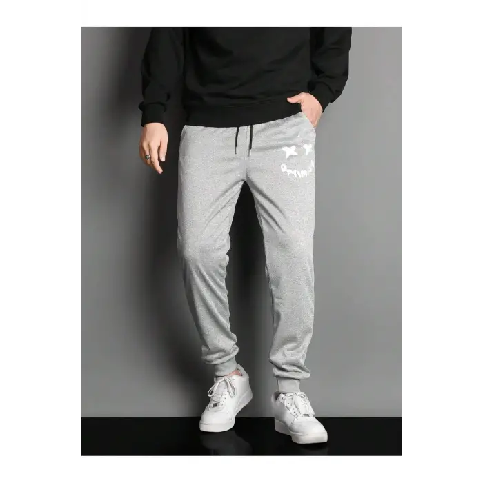 Letter Cartoon Graphic Drawstring Waist Eşofman Altı