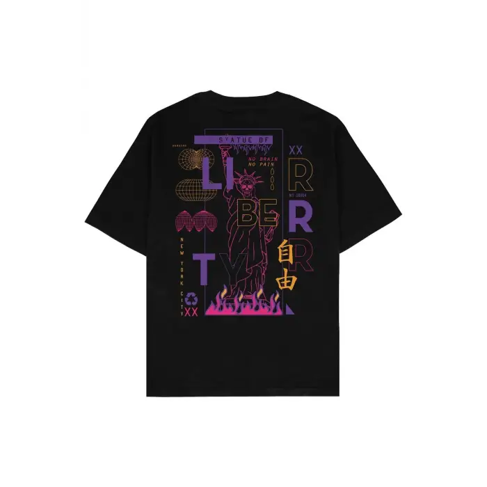 Liberta Siyah Oversize Unisex T-shirt