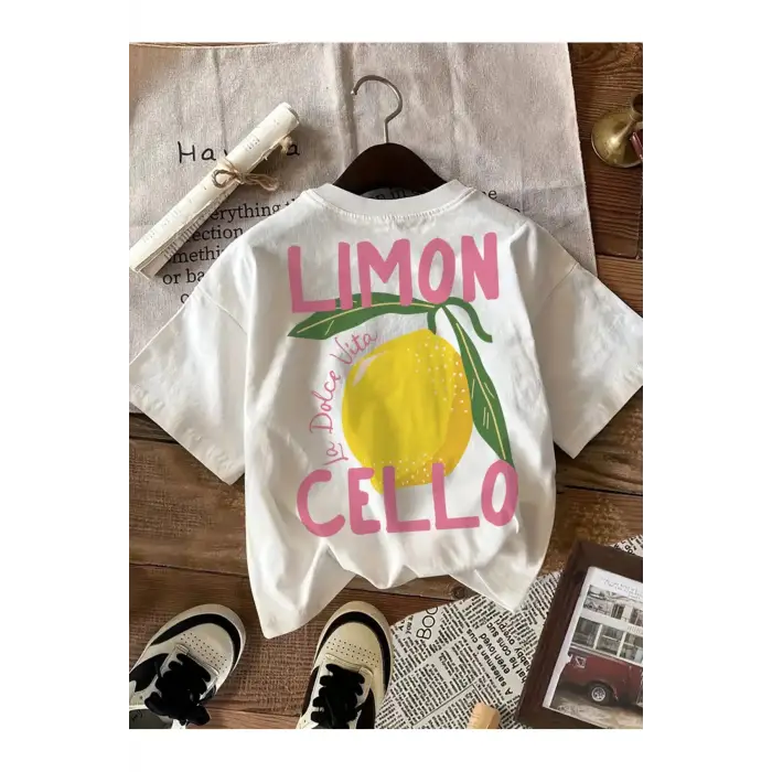 Limon Cello Baskılı Unisex Oversize