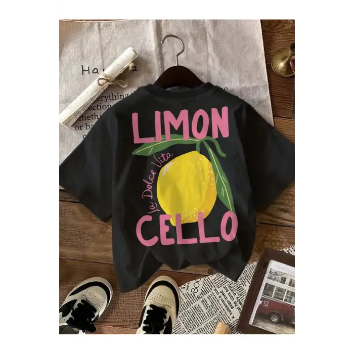 Limon Cello Baskılı Unisex Oversize