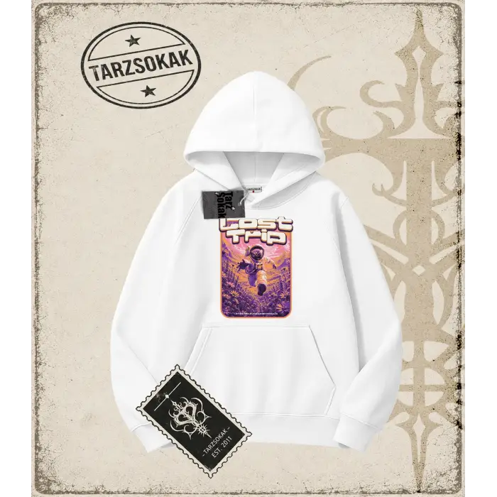 LOST TRIP Oversize Unisex Kapşonlu Sweatshirt