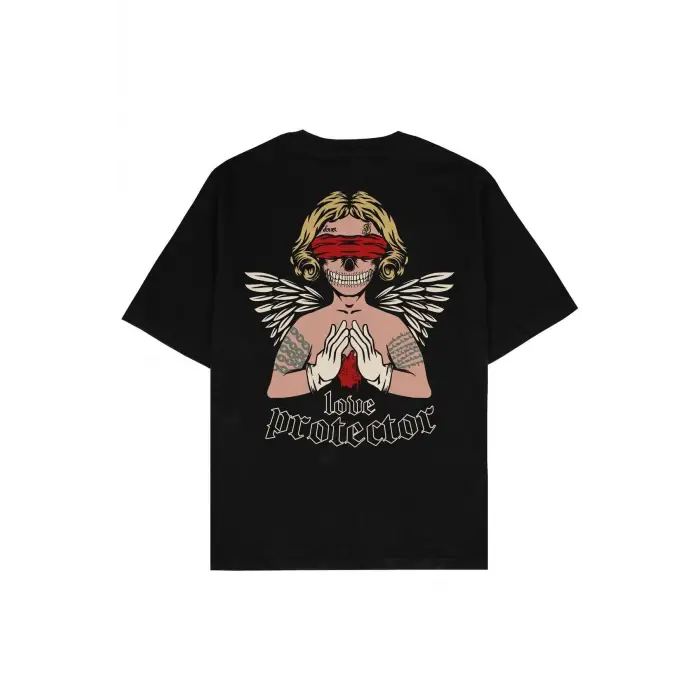 Love Protector Siyah Oversize Unisex T-shirt