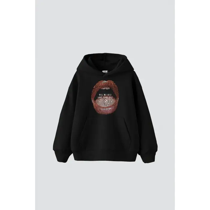 Love Your Self Baskılı Oversize Unisex Siyah